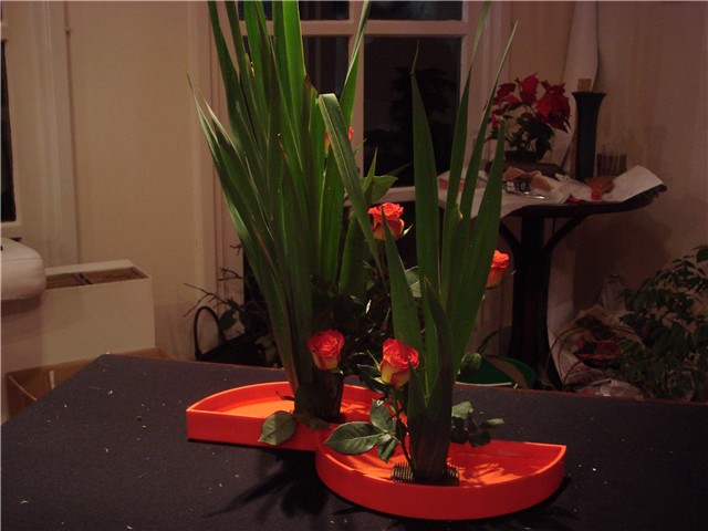 ikebana u mimari list gladiole